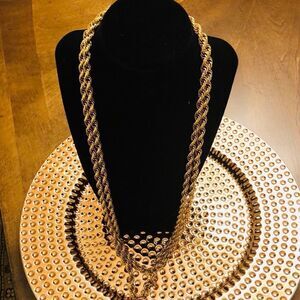 MONET Gold toned rope chain 56 inches vintage
